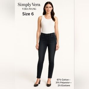 Simply Vera VeraWang Women's Blue Jeans Cotton Polyester Elastane Size 6
